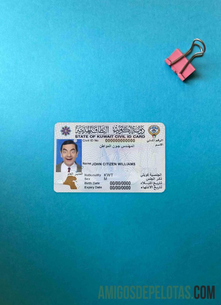 Kuwait ID olhar de foto frente amostra